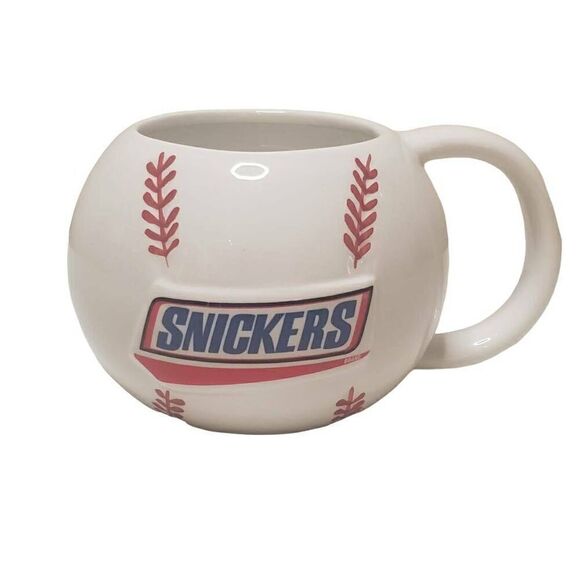 Snickers Candy Bar Logo Baseball Cup by Galerie White 3-D Coffee Mug - Picture 1 of 6